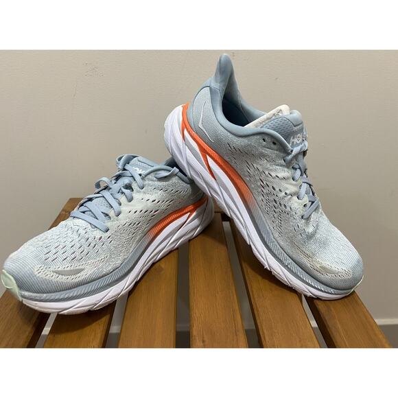 Hoka One One Shoes - Hoka One One Women's sz 8.5 B Clifton 8 1119394 BFPA Blue Fog Running Shoe